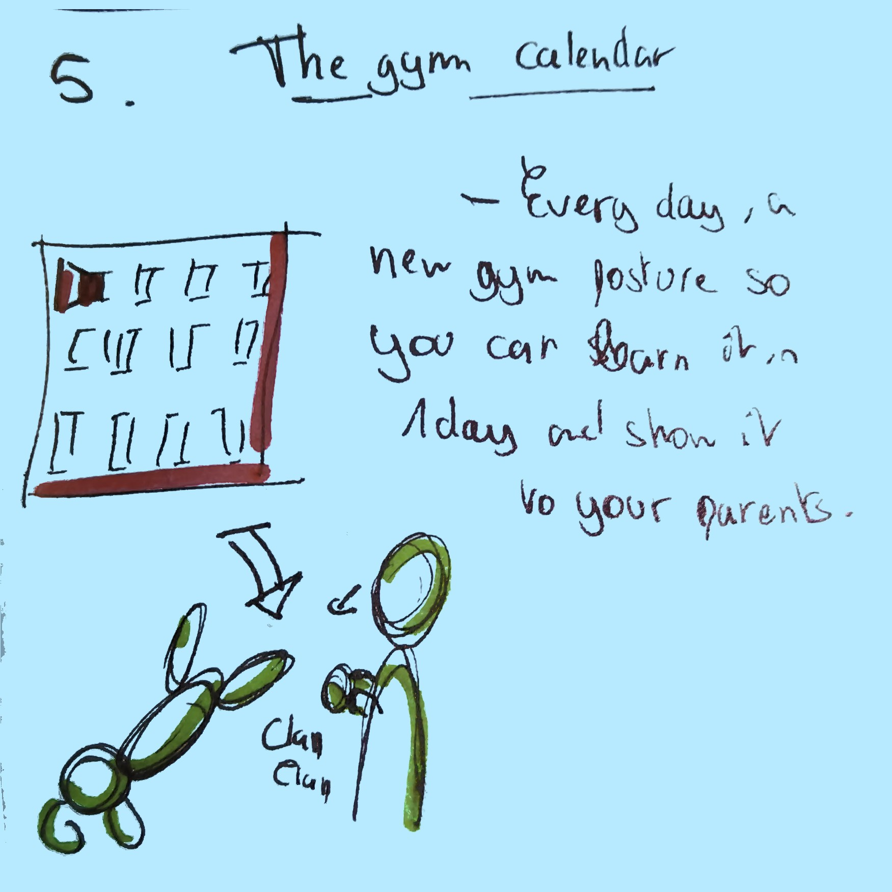The gym calendar post-it